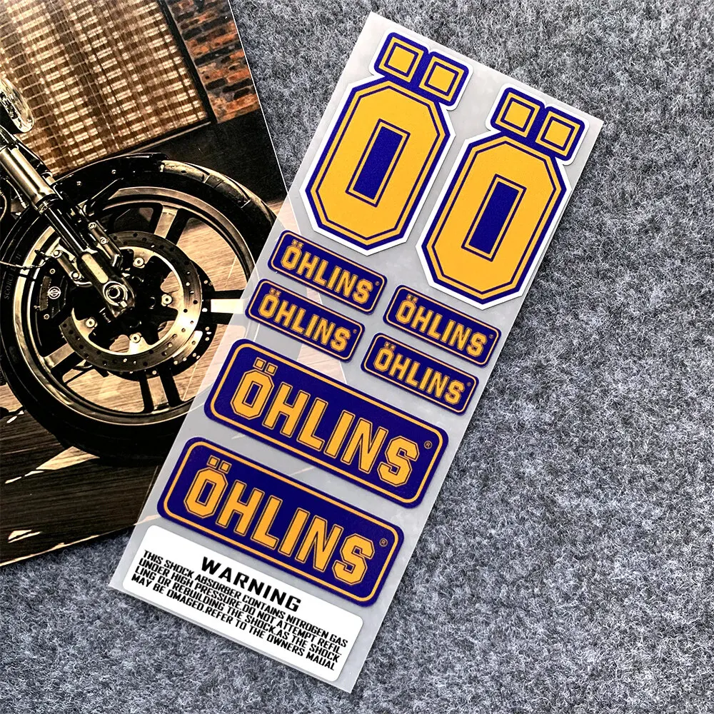 NO.L093 OHLINS Moto Sticker Accessory 3M Highly Reflective Suspension Modification decoration Motorcycle Waterproof Decal