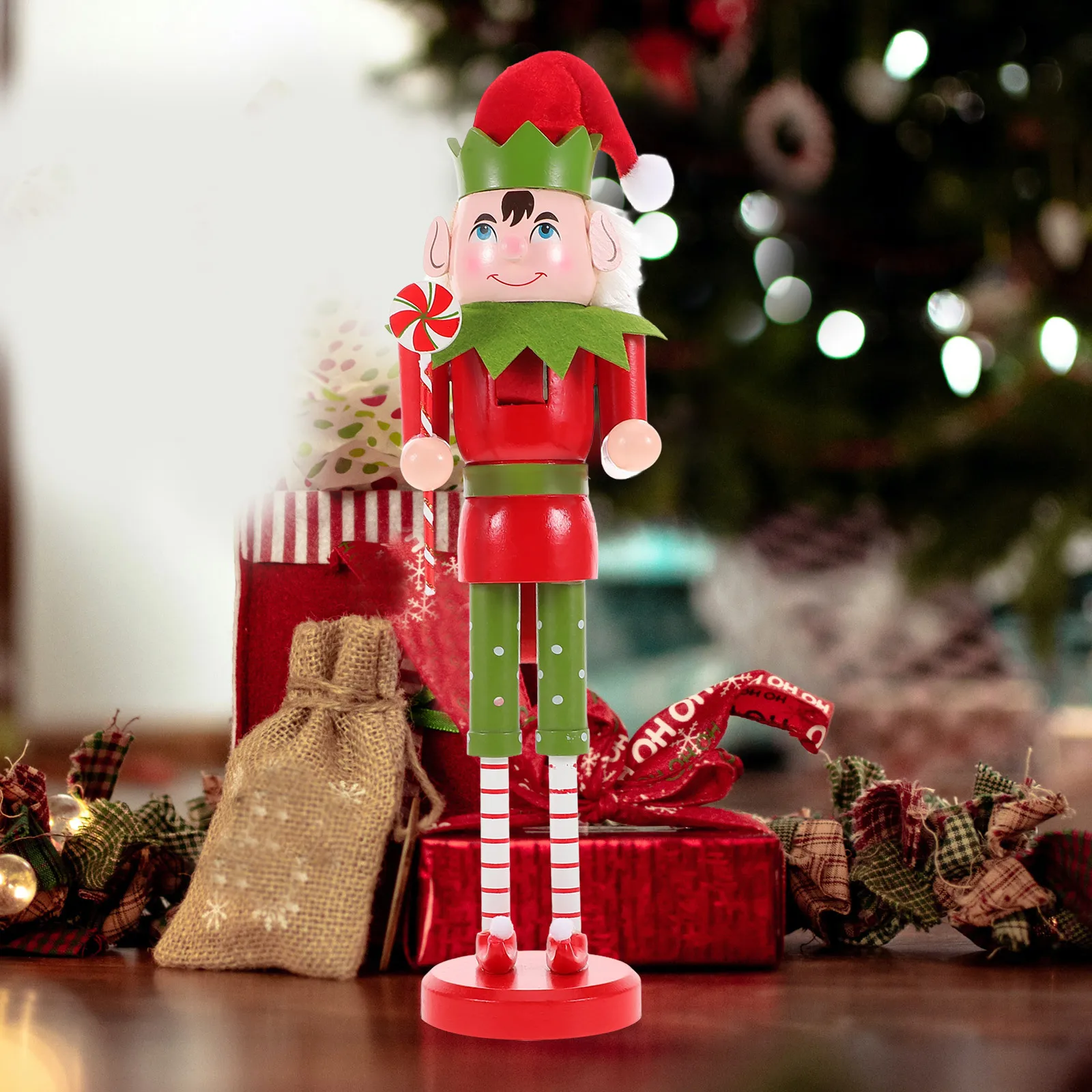 

Desktop Xmas Nutcracker Wooden Elf Nutcracker Decoration Christmas Table Ornament Xmas Party Favor Christmas Nutcrackers