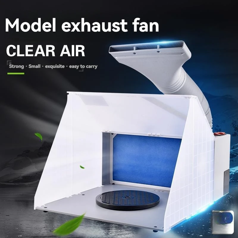 VEVOR Airbrush Spray Booth Dual-Fans Portable Hobby Airbrush Paint Spray Booth Kit with LED Lights and Exhaust Extension Hose