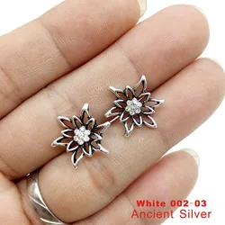 Simple Fashion Hollow Out Glossy Small Flowers Stud Earrings Shiny Charm Edelweiss Earrings For Women Party Gifts Jewelry