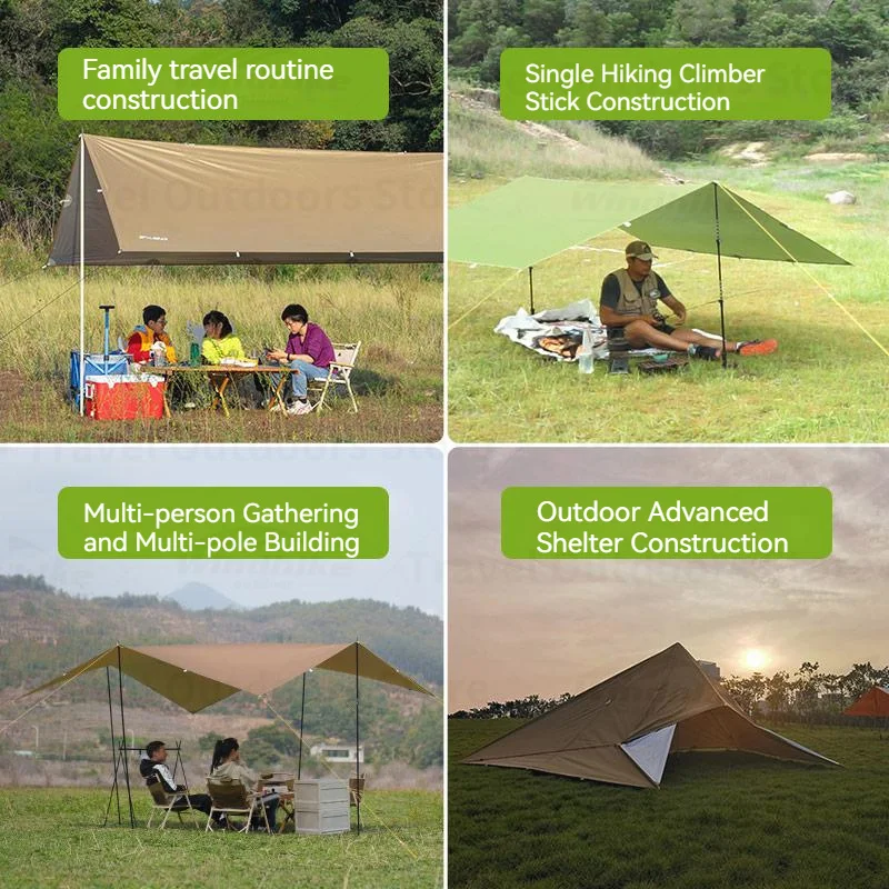 3F UL GEAR Ultralight 15D Silicon Coating Sun Shelter Outdoor Picnic Waterproof Sunshade Pergola Beach Tent Hammock Tarp