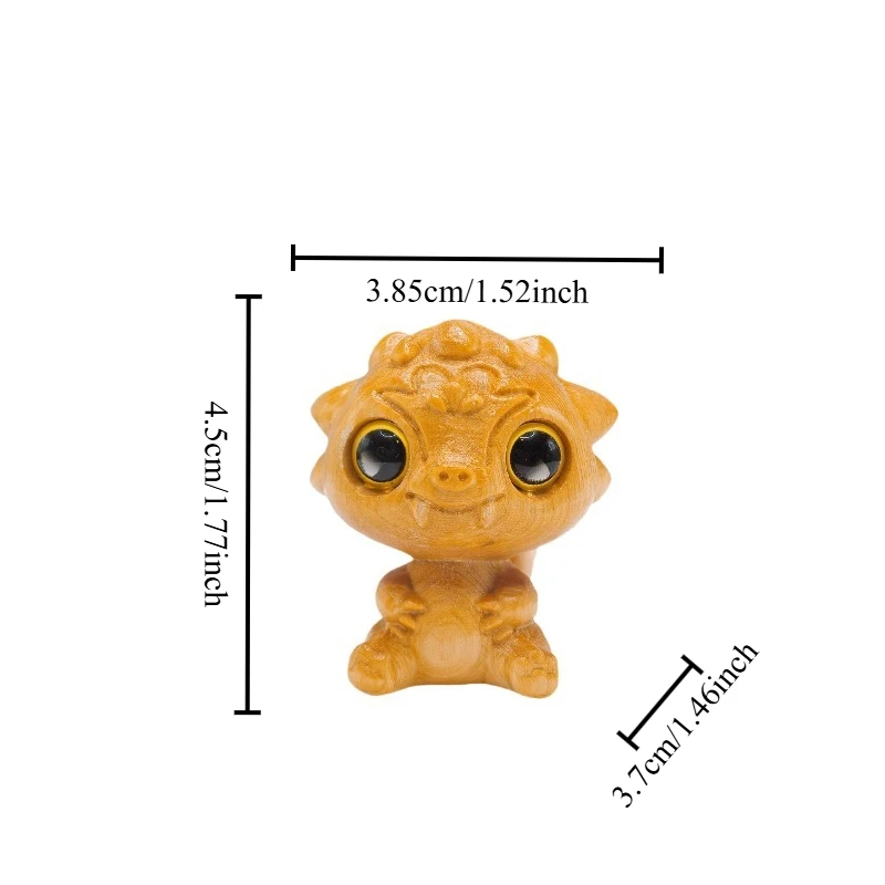 1 PC Handcrafted Wooden Animal Figurines Home Decoration Wood Carved Dragon Ornament Handicraft DIY Bonsai Landscape Decor Gift