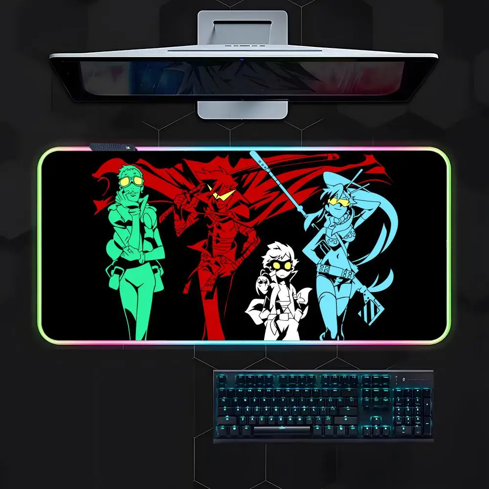 Gurren Lagann Mouse Pad Gamer Luminescence Led Mouse Pad Gaming Table Rgb Deskmat Keyboard Pc Mousepad