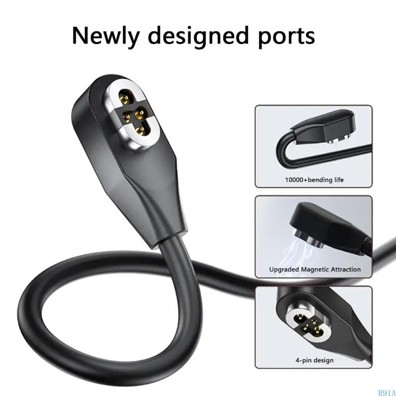 R91A Удобный USB -зарядный проволочный шнурный адаптер мощности подключения подходящего для наушников OpenSwim S710 COST