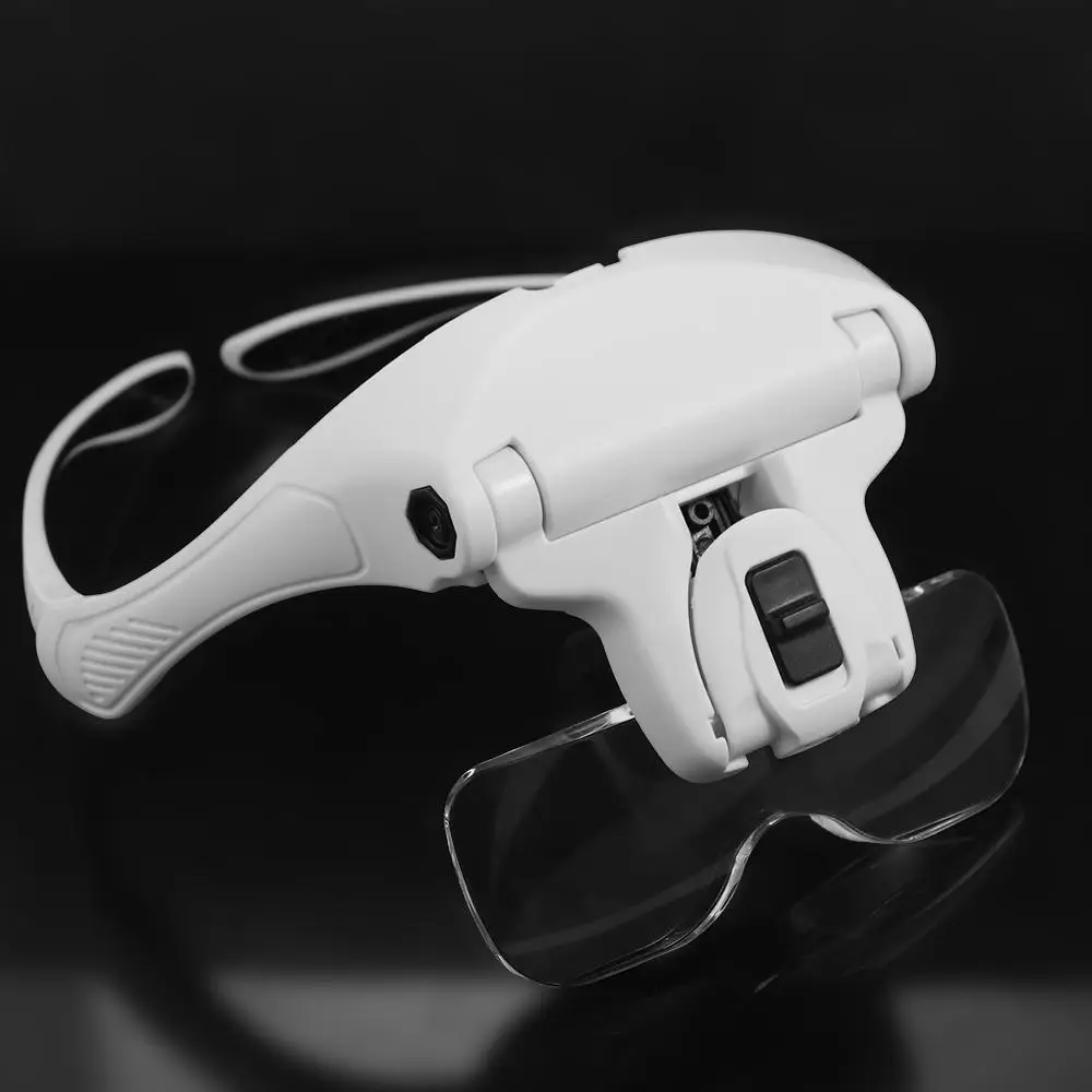 

Adjustable LED Light Headband Magnifier Glasses Professional Eyebrow Tattoo Headlamp for Eyelash Grafting