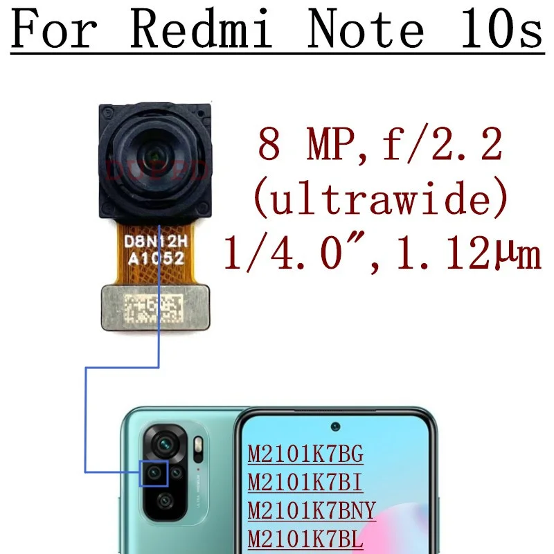 Rear Back Main Camera For Xiaomi Redmi Note 10s Front Selfie Camera M2101K7BG, M2101K7BI, M2101K7BNY, M2101K7BL