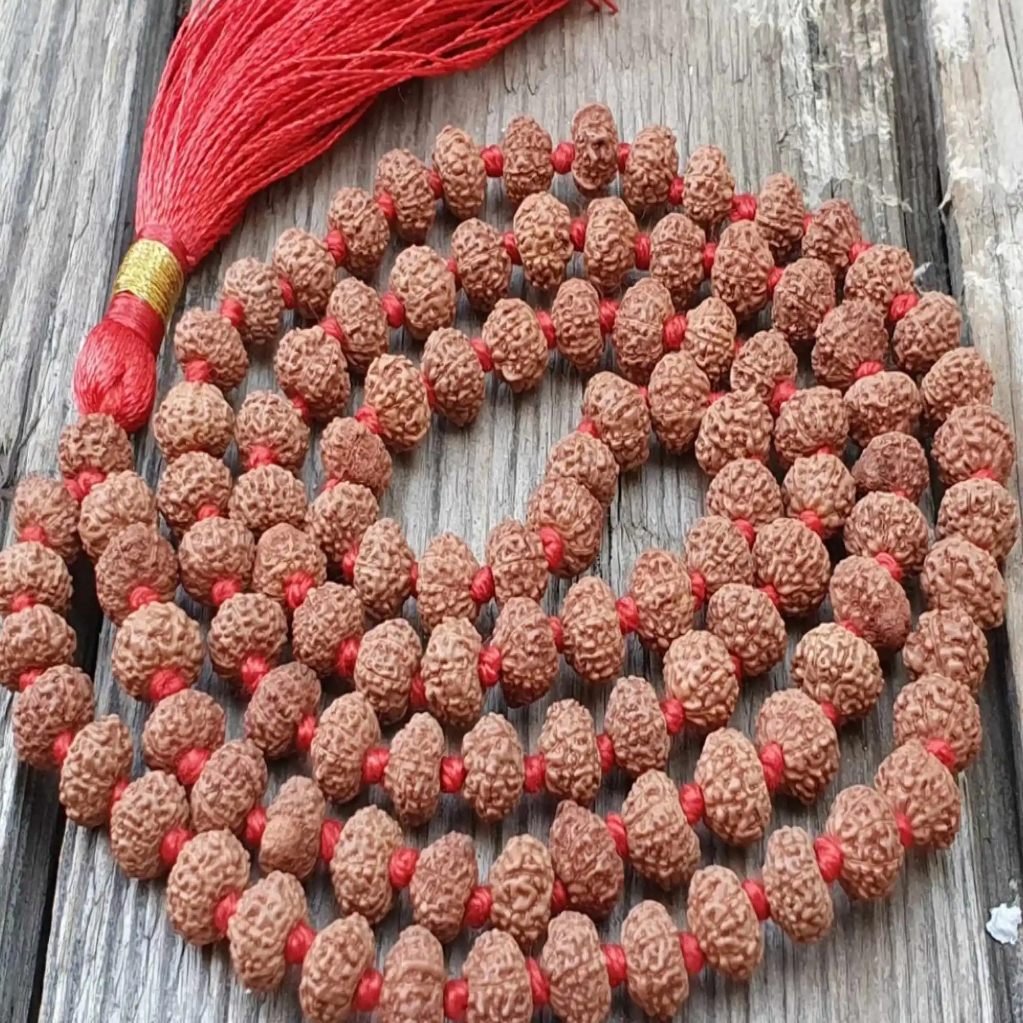 8mm Natural brown Rudraksha 108 knot beads necklace Souvenir Emotional Calming Jasper Thanksgiving Day Christmas Glowing