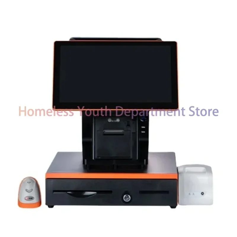 Gas station 80mm printer offline touch dual screen point of sales system cash register POS end point retail store