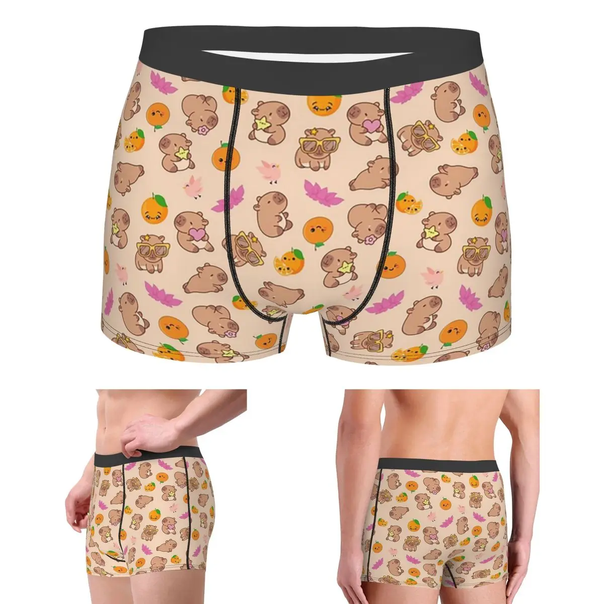 

Boxer Underpants Shorts Cute Capybara Pattern Panties Men Comfortable Underwear for Homme Man Boyfriend Gifts
