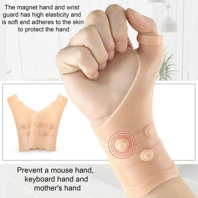 Magnetic Therapy Wrist Hand Thumb Support Gloves Silicone Gel Arthritis Pressure Corrector Massage Pain Relief Gloves