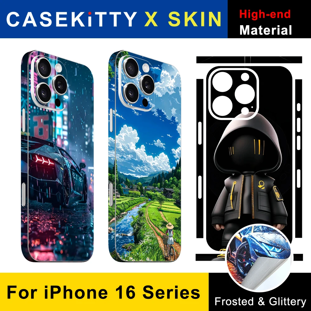 CASEKiTTY Skin Wrap For iPhone 16 Pro Max Back Cover Film 16 Pro Plus Sticker Protective Decal Side Frame Back Screen Protector