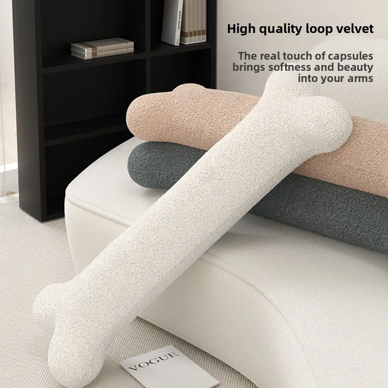 

Dog bone long throw pillow loop velvet toy lazy sleeping leg pinch throw pillow backrest give girlfriend birthday gift