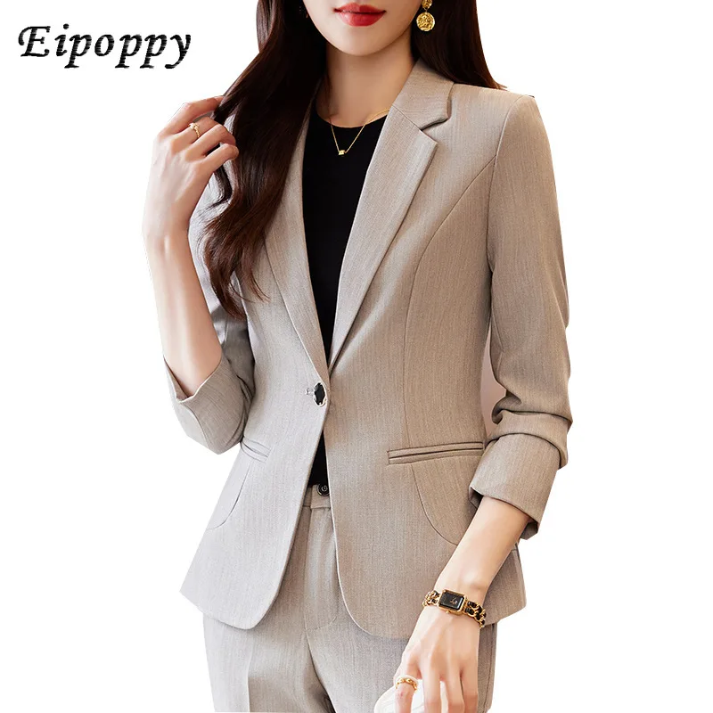 

Apricot Small Suit Jacket Women's New Niche Design Non-Ironing Temperament Goddess Style Suit Business Suit