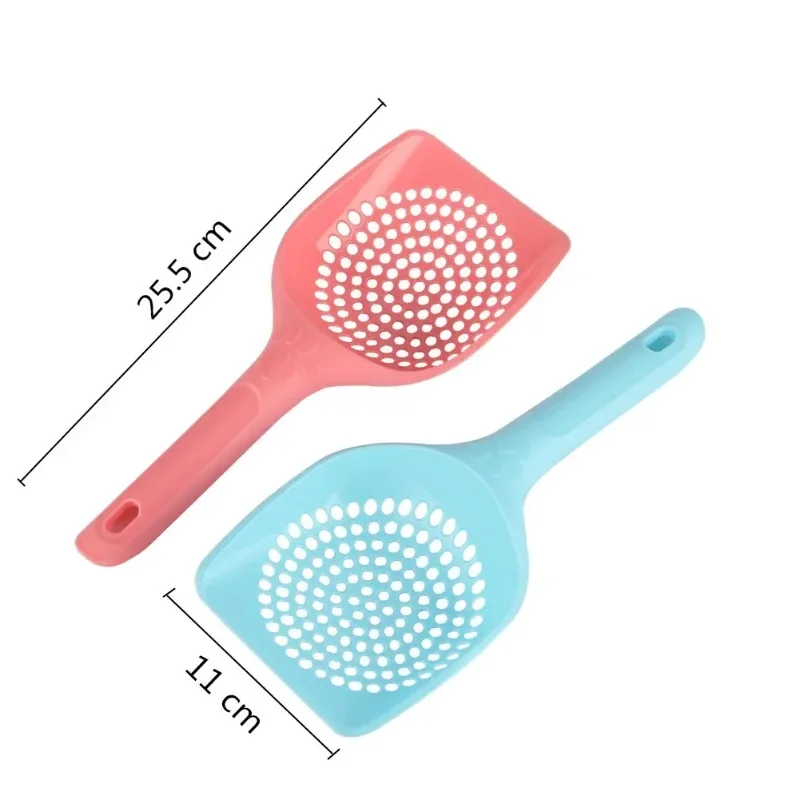 Plastic Cat Litter Scoop Pet Toilet Poop Cleaning Shovel Small Round Hole Cat Litter Sieve Spoon Cat Toilet Cleaning Tool