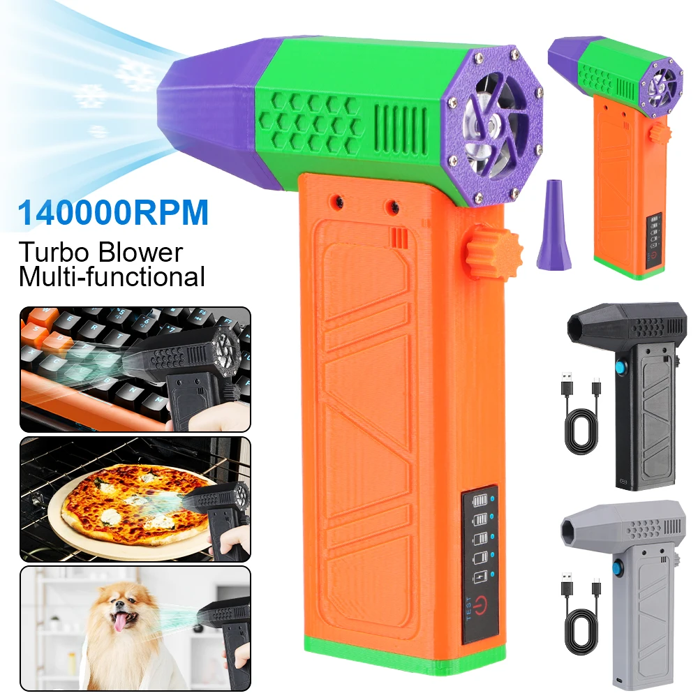 

Portable 140000RPM Electric Air Duster Knob Stepless Speed Regulation Turbo Jet Fan Car Blowing Snow Cleaning Blower Tool