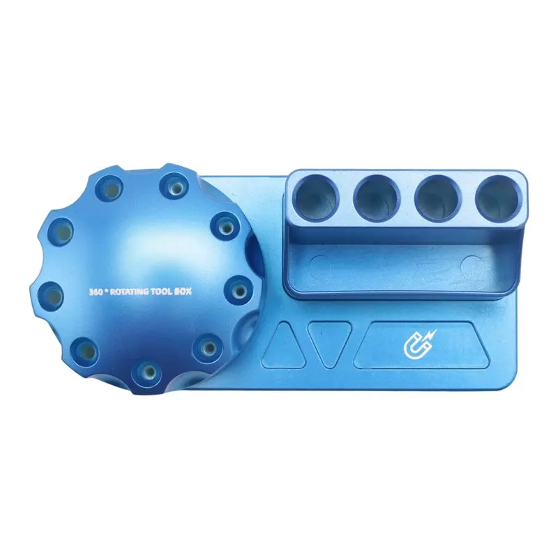 A01F-Mobile Phone Repair Screwdriver Storage Rack Rotating Parts Box Magnetic Tool Box 360-Degree Rotating Storage Rack