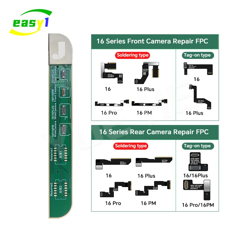 

JCID 16 series Camera Repair FPC CABLE Front and Rear For iPhone 16/16plus/pro/PM Auto-focusing During Taking Photo Repair tool