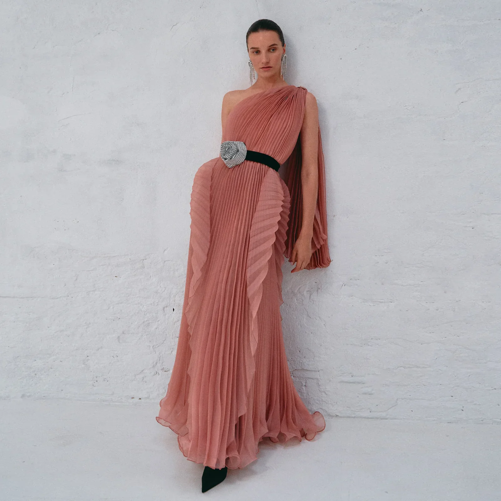 

Lotus Caramel Evening Maxi Dress One Shoulder Pleated Organza Prom Party Dresses Ruffles Unique Women Formal Occasion Dress 2025