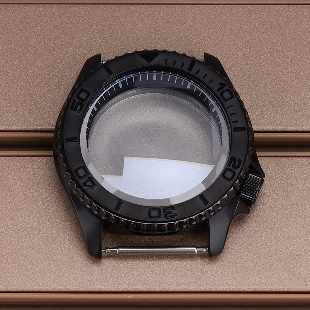 

42mm Black Diving Watch Case Sapphire Glass For NH35 NH36 NH38 Movement 28.5mm Dial Modified SKX Watch Replacement Repair Parts