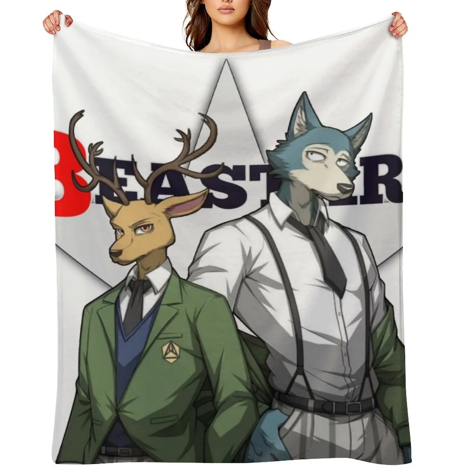 

Louis & haru beastars Throw Blanket Flannel Fabric Thermal Travel Softest Blankets