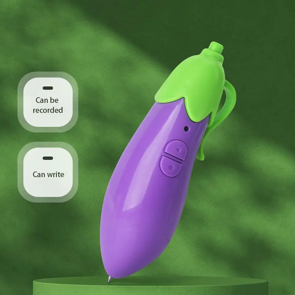 مضحك الذرة الباذنجان مسجل صوتي القلم الكتابة على الجدران لطيف قلم حبر جاف طالب مسجل صوت ، هدية الإبداعية للأطفال #4