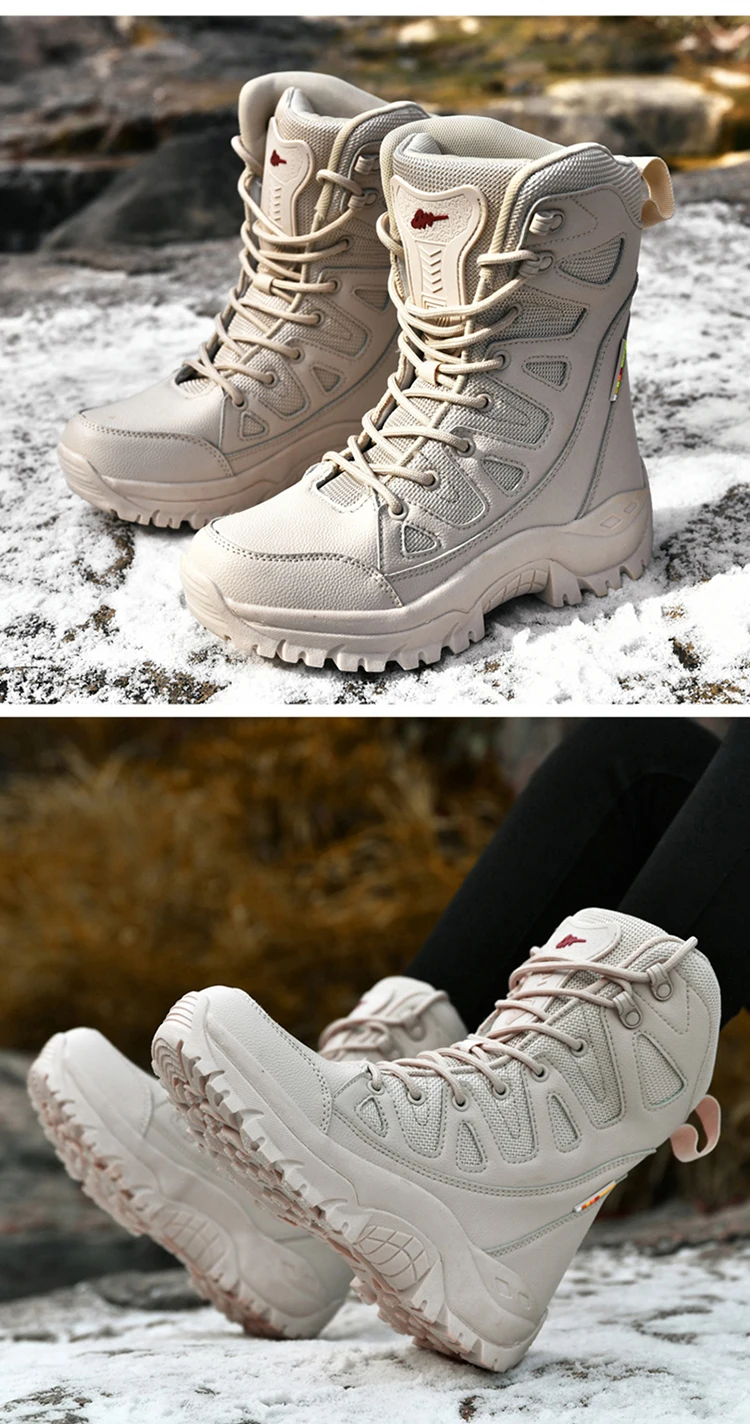 Winter Männer Motorrad Taktische Stiefel Frauen Lace Up Armee Wüste Damen Komfortable Klettern Wanderschuhe Anti-Slip Jagd Stiefel – Detail 21