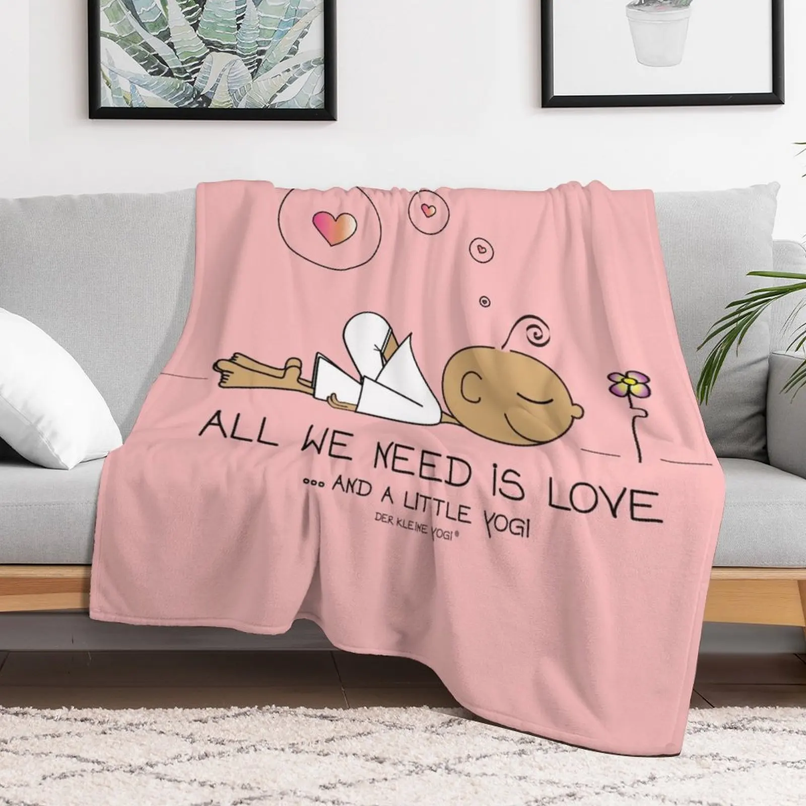 All we need is love and a litte Yogi Throw Blanket Decorative Sofa Baby Blankets