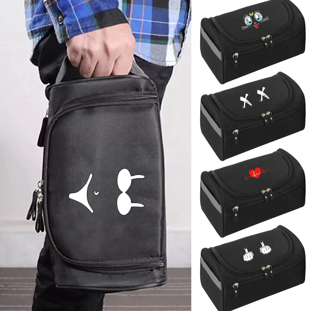 

Unisex Travel Cosmetic Bag Men Necessaries Hanging Make Up Case Organizer Women Makeup Wash Bags Storage Handbag Chest Print