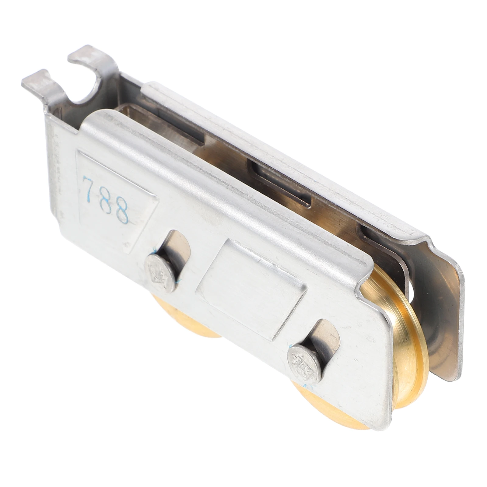 

2pcs Wheel Groove Double Copper Wheel Stainless Steel Shell Ball Bearing Smooth Rolling Replacement Garage Sliding Closet Door