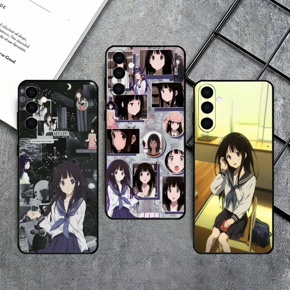 HYOUKA Eru Chitanda(1) Phone Case Black Silicone Soft For Samsung Galaxy A73,A72,A71,A70,A53,A52,A51