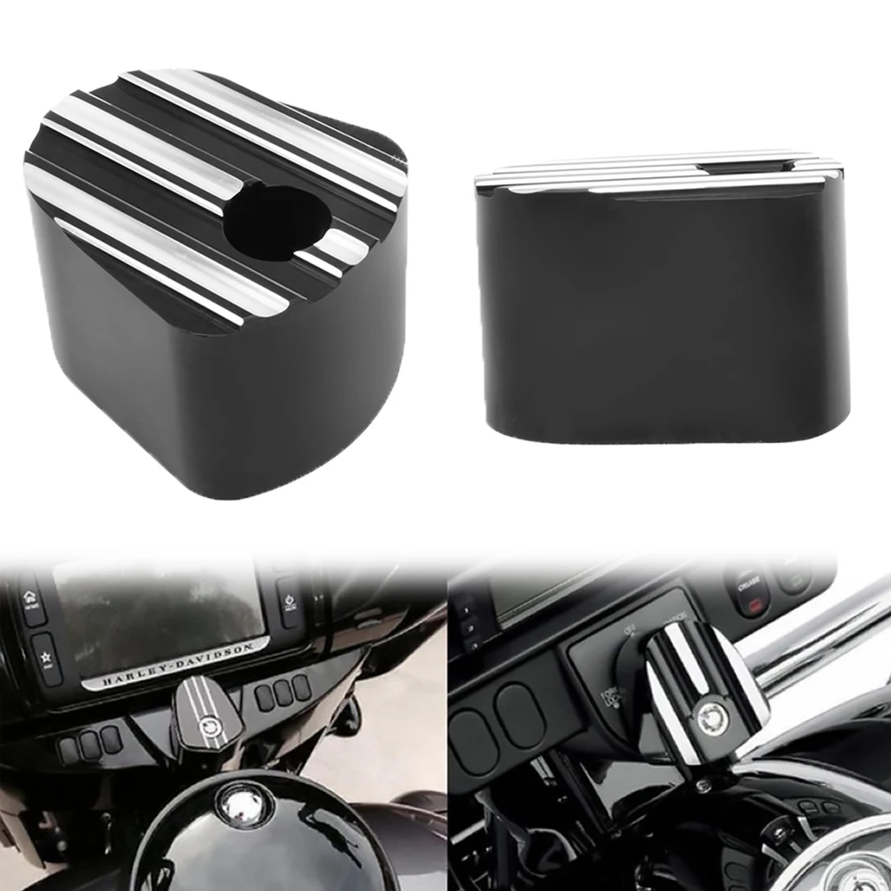 

Motorcycle CNC Dash Accessory Pack Ignition Switch Cover Black For Harley Touring Road Glide Street Glide FLTR FLHX FLH/T 07-13