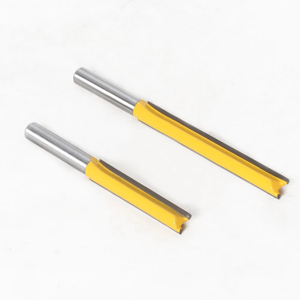 1/2PCS Extended Straight Edge Trimmer 8mm Shank Alloy Woodworking Milling Cutter Computer Engraving Machine Slotting Tool