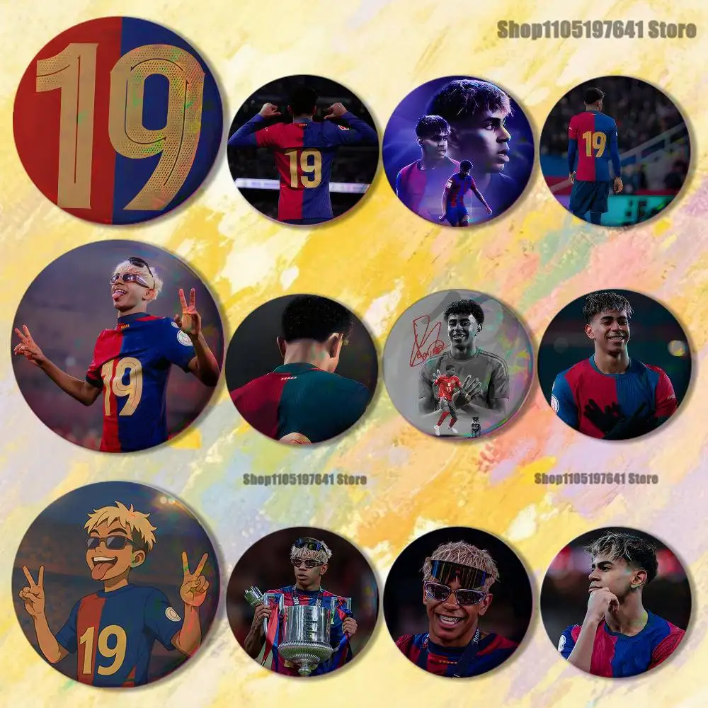 

No.19 Football L-Lamine Y-Yamals Badges Button Round Creative Pin Brooch Badge Bag Decor Accessories Fans Collect Friends Gifts