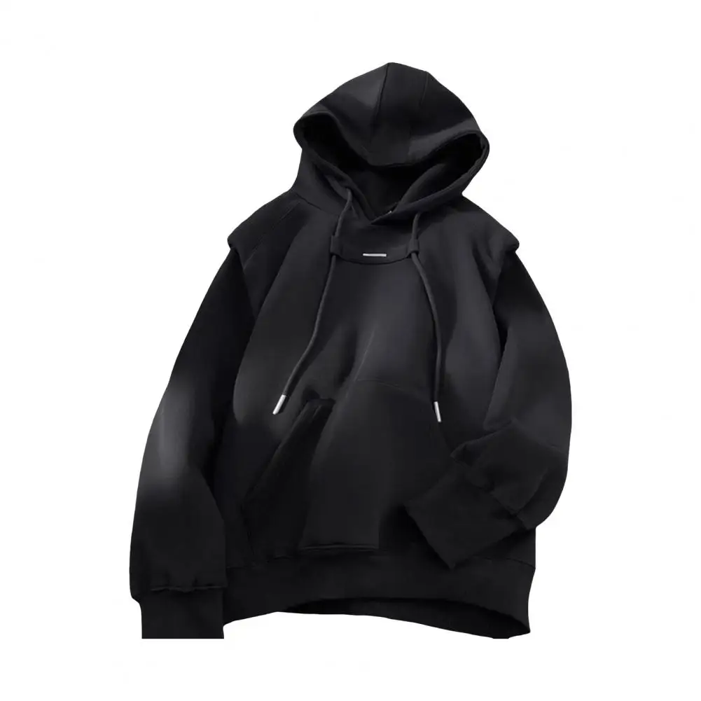 Men Hooded Sweatshirt Hoodie Men's Hooded Drawstring Pullover with Neck Big Pocket Sporty Fitness Top for Autumn