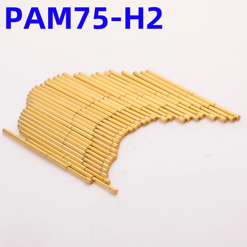 

100PCS PAM75-H2 Spring Test Probe PAM75-H Test Pin Test Tool 27.8mm Dia1.02mm Gold Needle Tip Dia 1.3mm Pogo Pin PM75-H PM75-H2