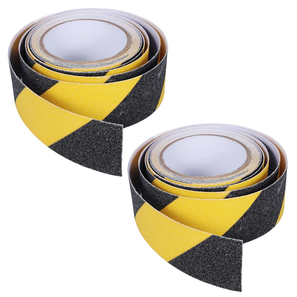 

2Rolls AntiSlipTape PVC Carborundum Material BlackYellow Safety Warning NonSkid Suitable Stairs Walkways