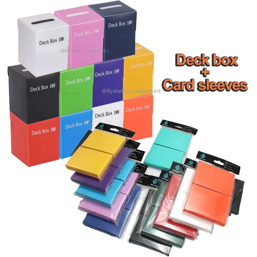 

100 шт., 66x91 мм, матовые рукава для карт стандартного размера и защитная коробка для колоды карт, совместимая с спортивными картами MTG TCG