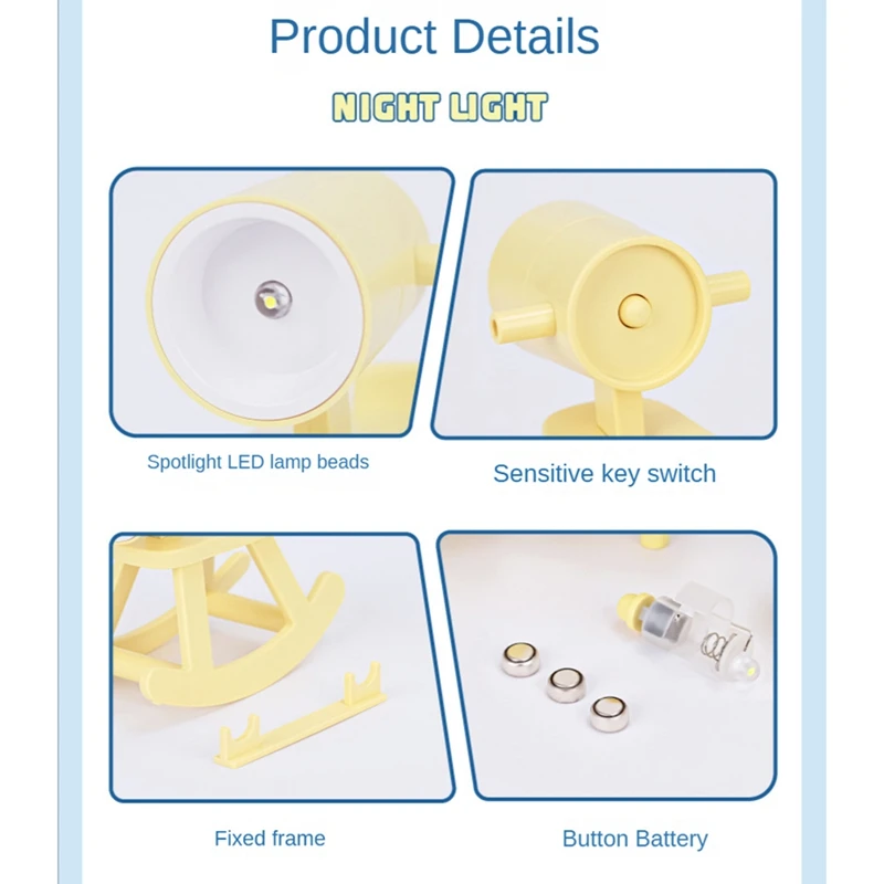 Cartoon Gift Book Lamp Desktop Ornament Cute Atmosphere Light Rocking Horse Mini Night Light Mobile Phone Holder