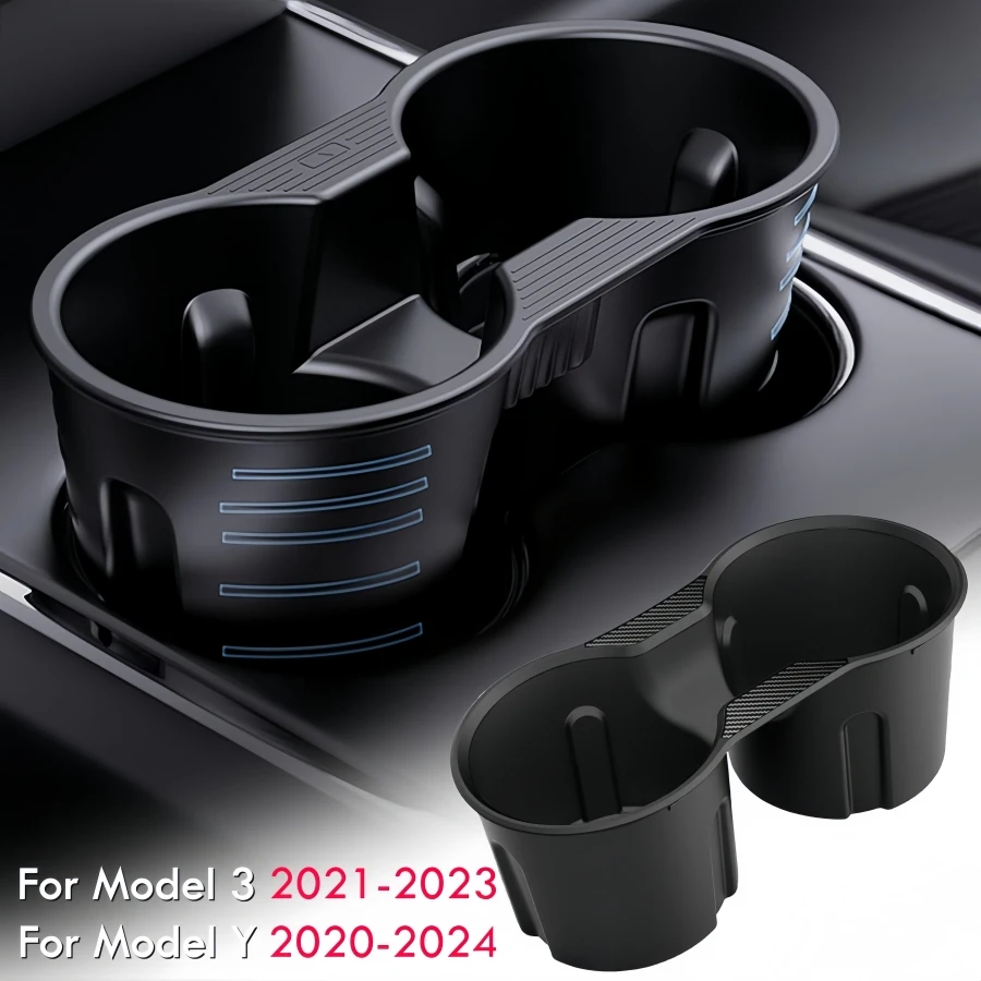 Inserção de suporte de copo do console central do carro de silicone para tesla modelo 3 & y, suporte organizador de bebidas do console central interior, design de aperto