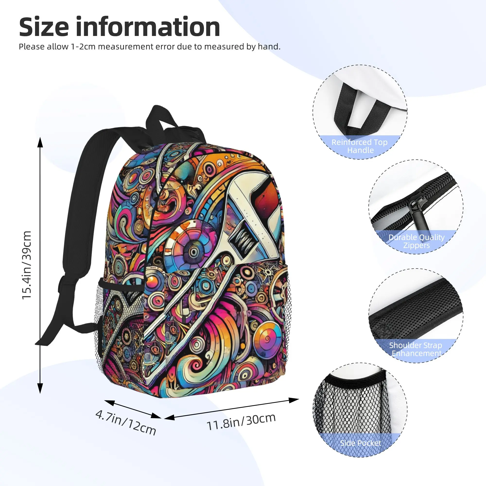 Colorful Mechanical Colorful Creative Backpack Hot Sale Daypack Boys Girls BookBag Shoulder Bags for Men Women School Bag