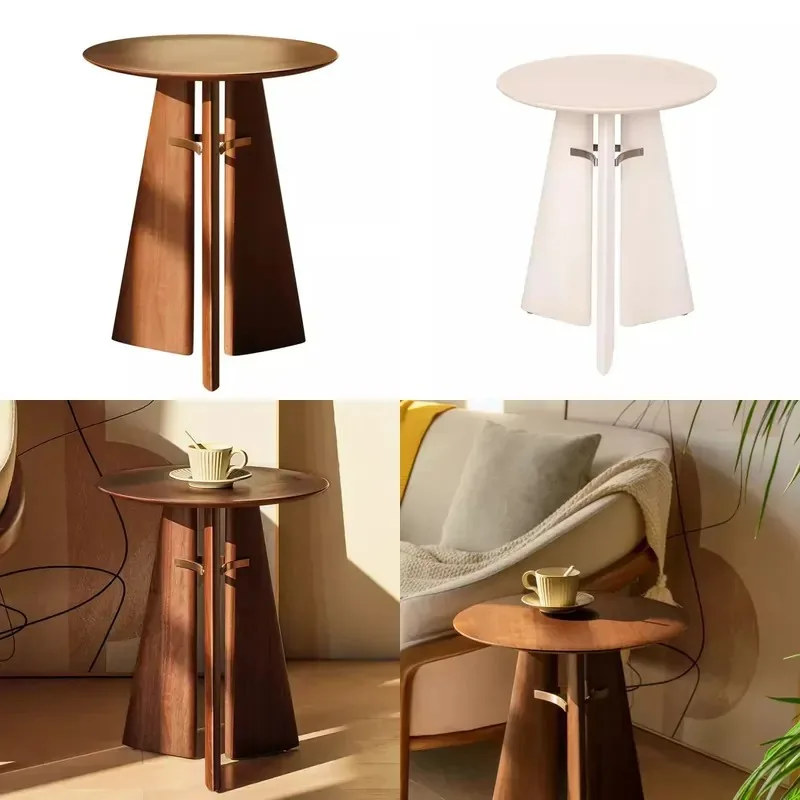 Nordic Solid Wood Round Coffee Table Modern Small Side Table Custom Living Room Furniture OEM Manufacturer Wholesale