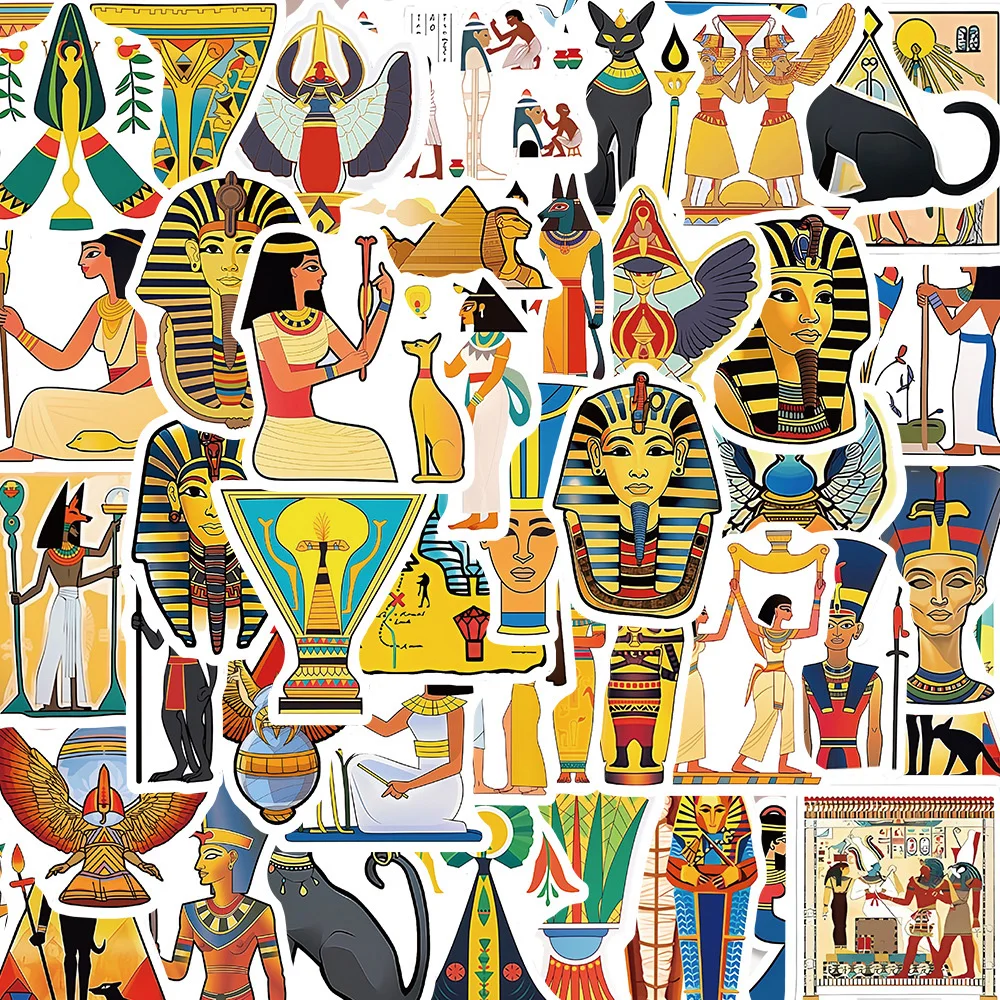 10/30/50PCS Mysterious Ancient Egyptian Art pharaoh Sticker DIY Phone Laptop Luggage Skateboard Graffiti Decals Fun for Kid Toy