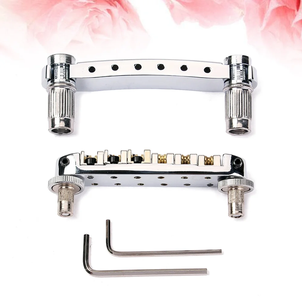 

Roller Saddle Bridge Tailpiece Kit Silver For Style Electric Guitar Replacement Parts Die-Cast Metal Guitar Bridge