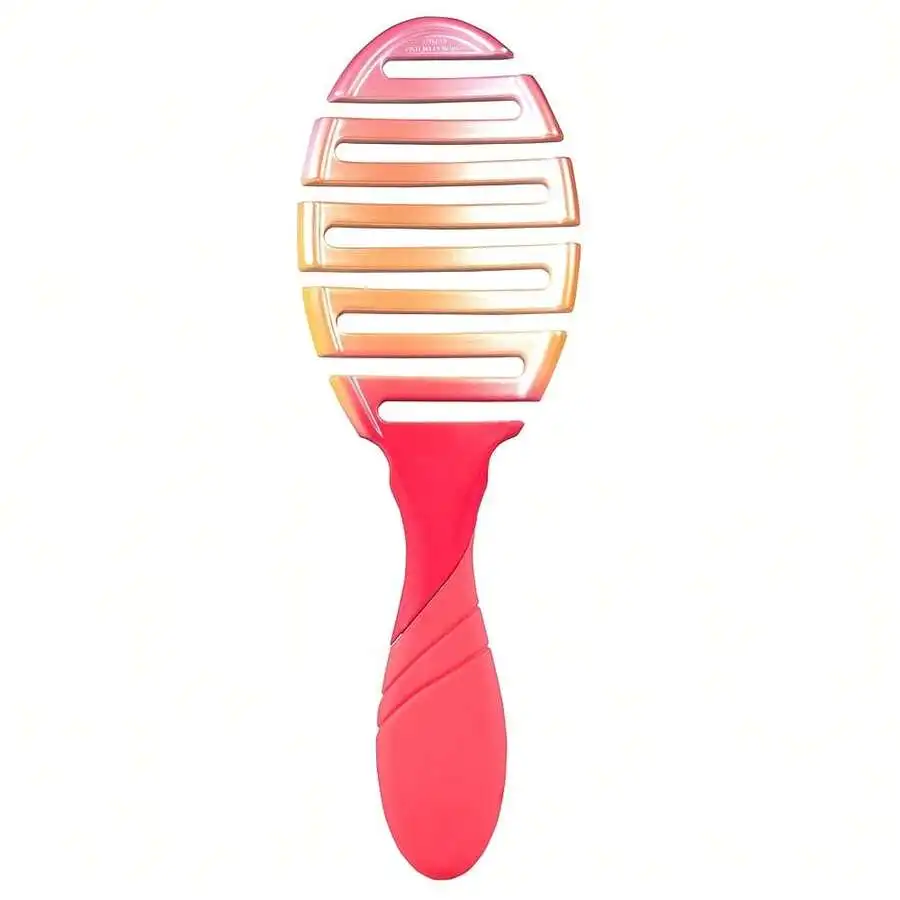 Flexible Hair Brush With Ombre Coral Gradient Design