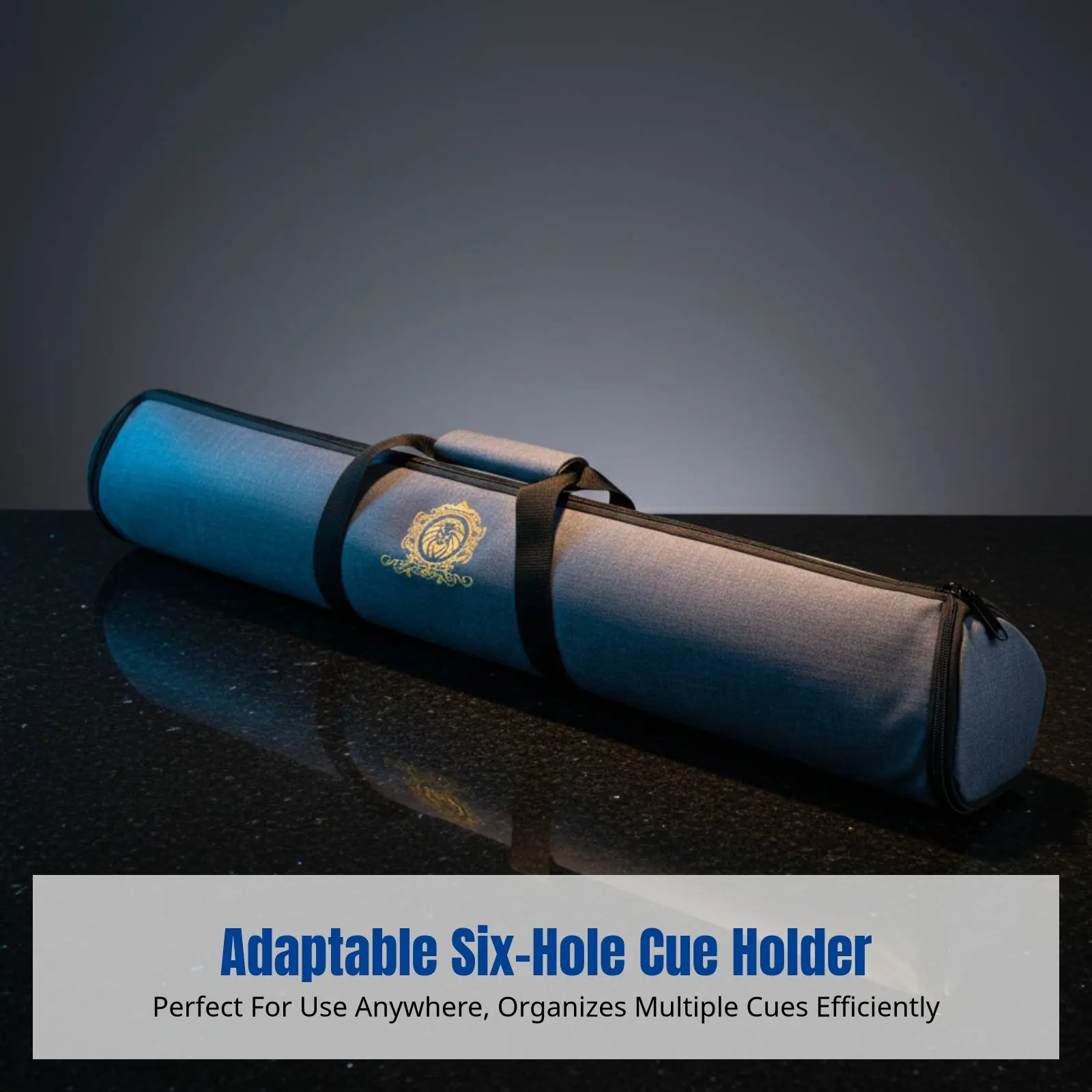 

Six-Hole Triangle Billiard Cue Bag, 1/2 Cue Case, Large Capacity, Snooker & Ninesphere, Reinforced PU Leather, Multi-Compartment