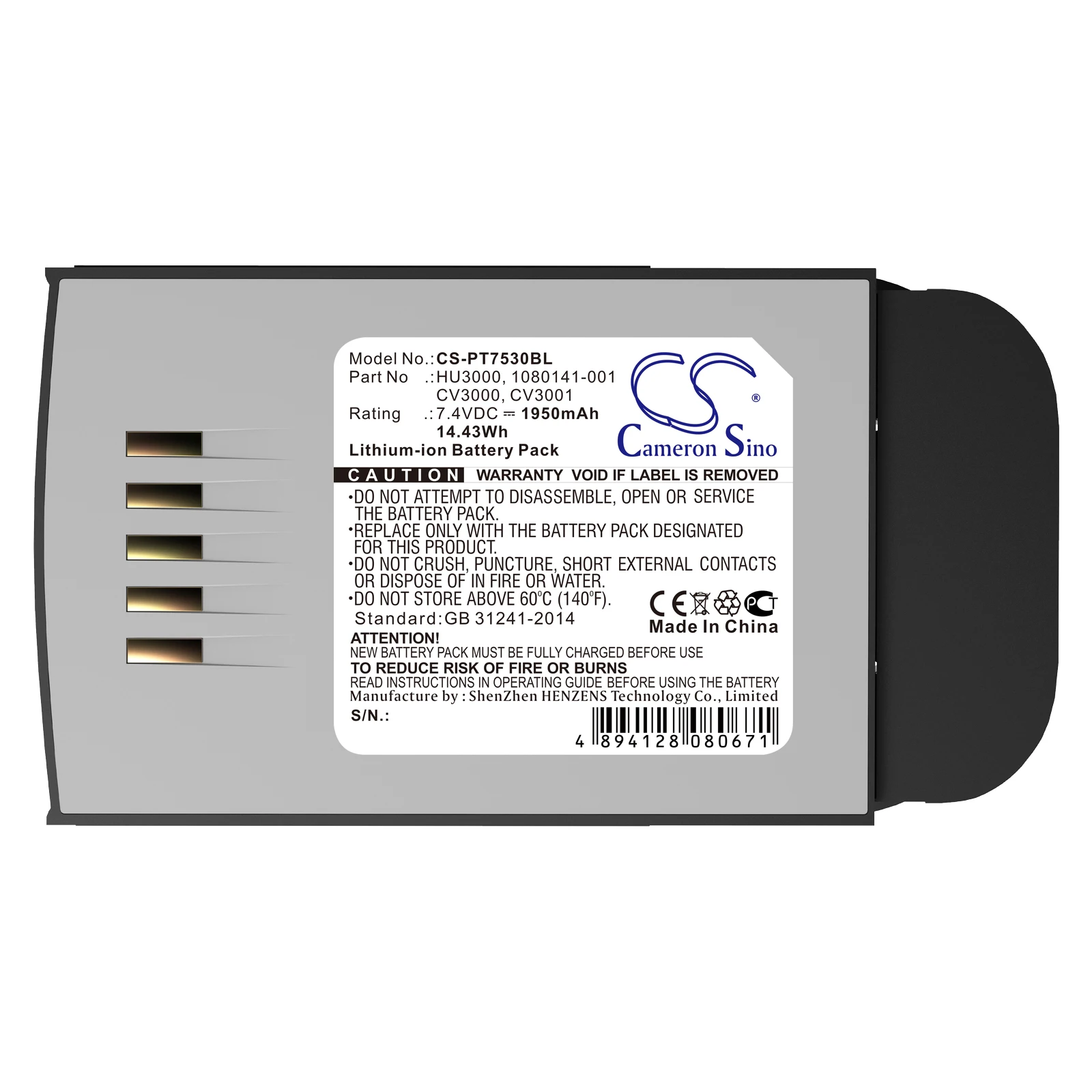 7.4V 1950mAh/2500mAh Barcode Scanner Battery HU3000 CV3000 1030070-003 1080141 1030070 for Psion Teklogix 7535 7535LX