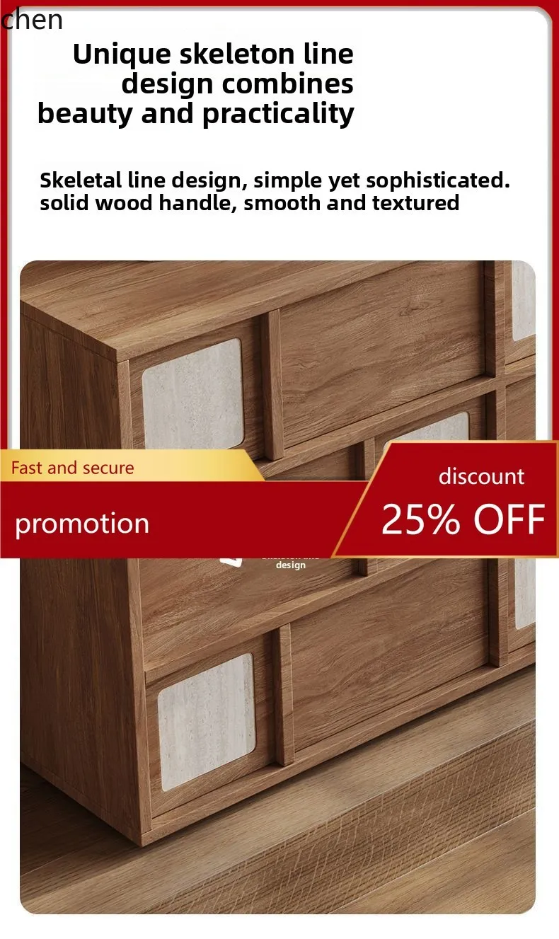 HT Song Dynasty Aesthetic Chest of Drawers Integrated Dressing Table  High-end Bedroom Makeup Table Storage Extendable Corner