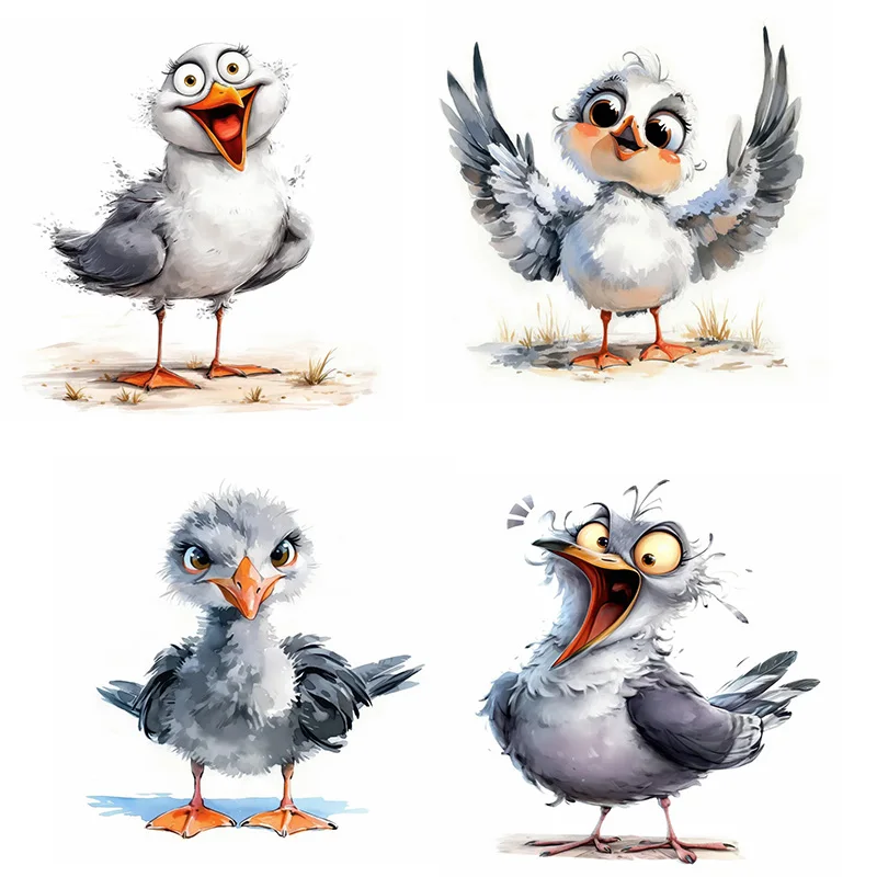 

90892# Cute Seagull Toilet Stickers Decoration for Living Room, Wall, Bedroom, and Home Decor Car Decals Self-Adhesive