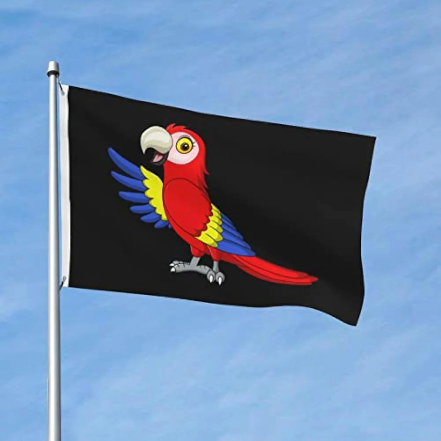 Cartoon Macaw Parrot Flag Double Sided Outdoor Decorative Durable Patio Garden Banner Flag