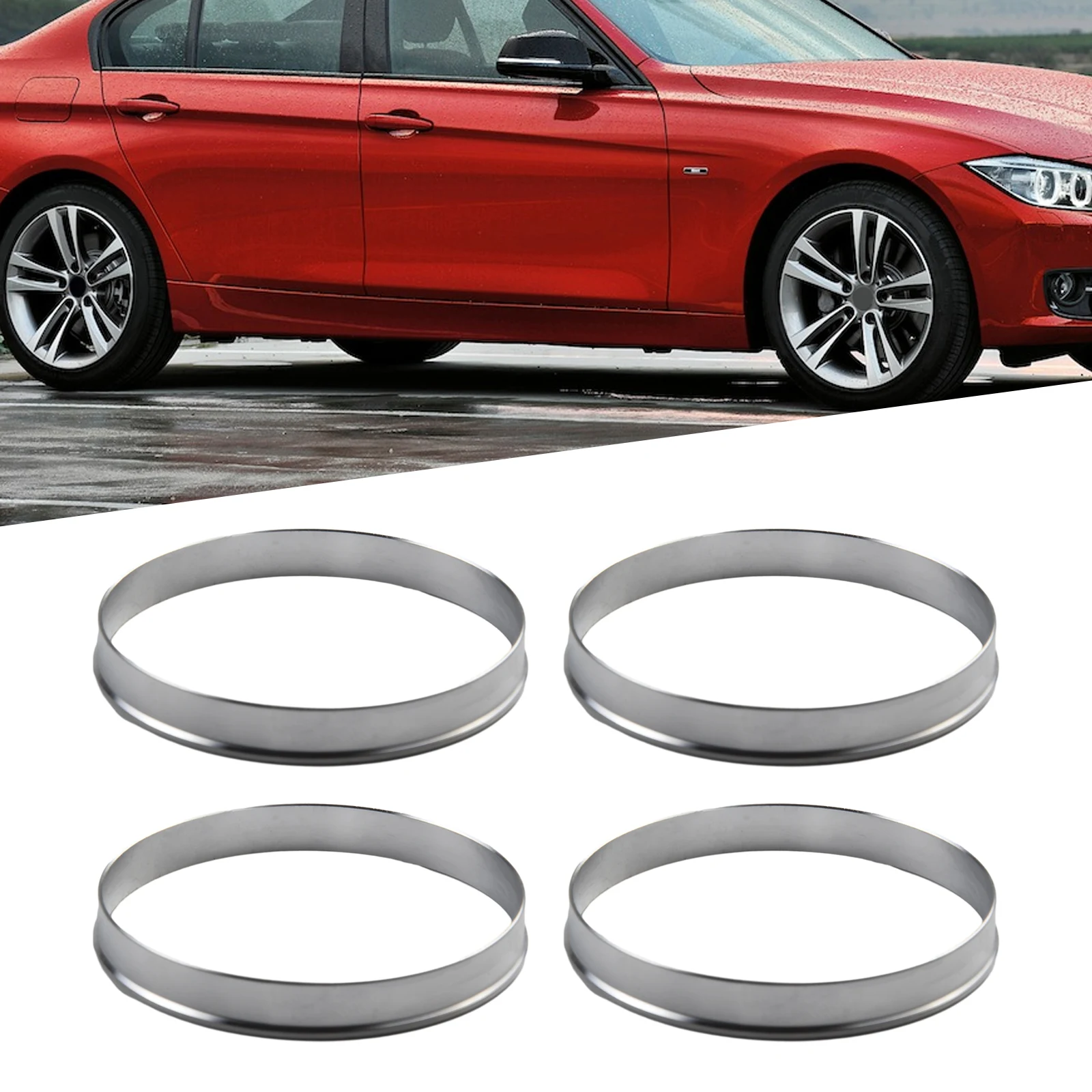 4Pcs Car Hub Centric Rings Wheel Bore Center Spacer Aluminum Hub Centric Rings 72.6mm Car Hub To 74.1mm Wheel Bore For BMW